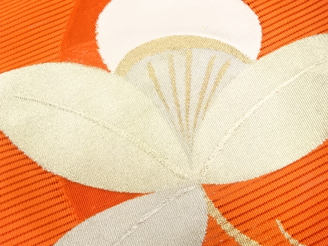 アンティーク　絽綴れ花模様織り出し名古屋帯